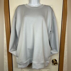 Mondetta Cozy Active Crewneck Sweatshirt Large Blue Tencel Modal NWT Pockets